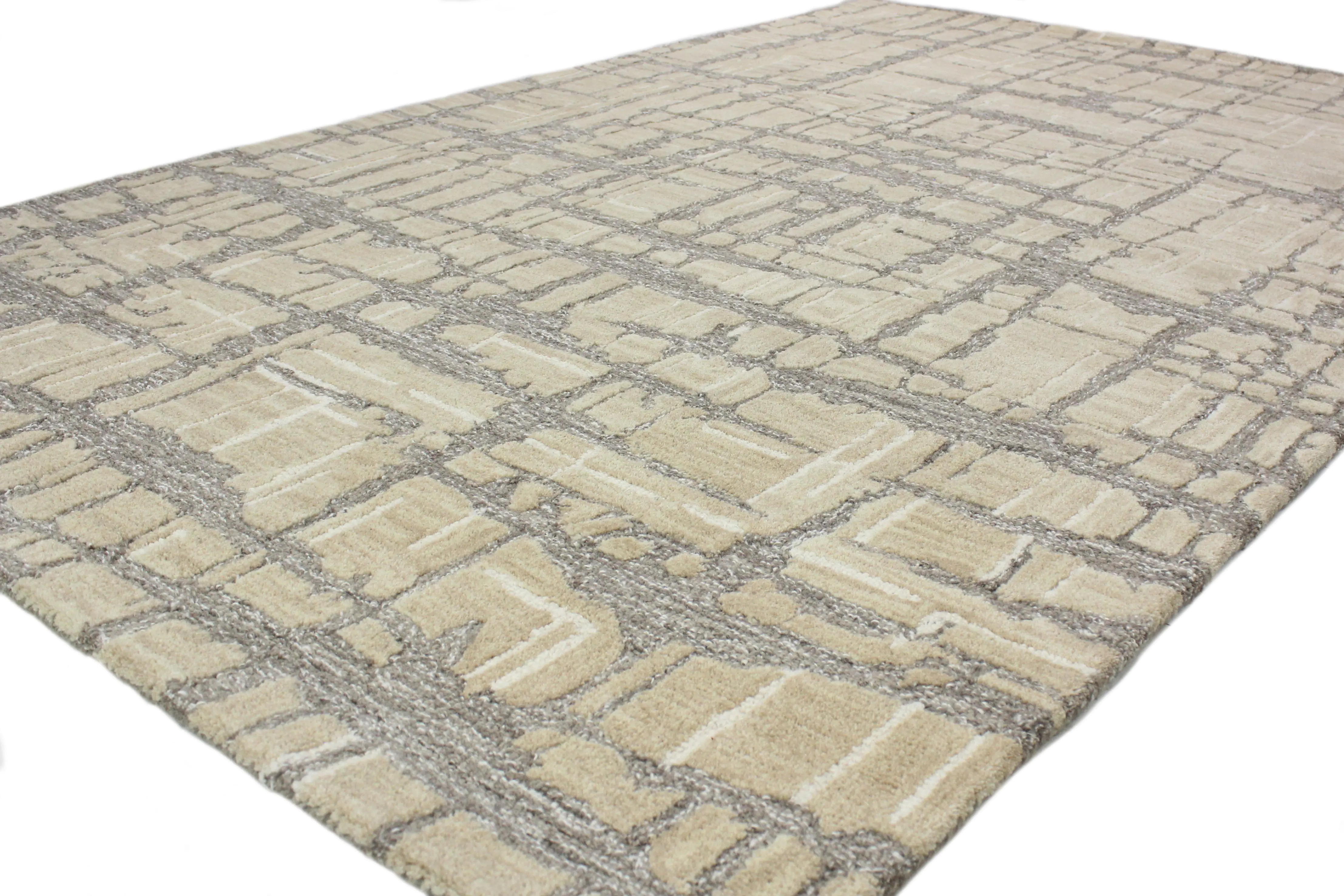 R130-TA-5X7.6-LC165 Noor Taupe Wool 5 x 8 Area Rug-1