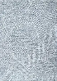 R131-SLA-2.6X8-AL120 Nathanial Slate and White Striped 8 Foot Runner Rug