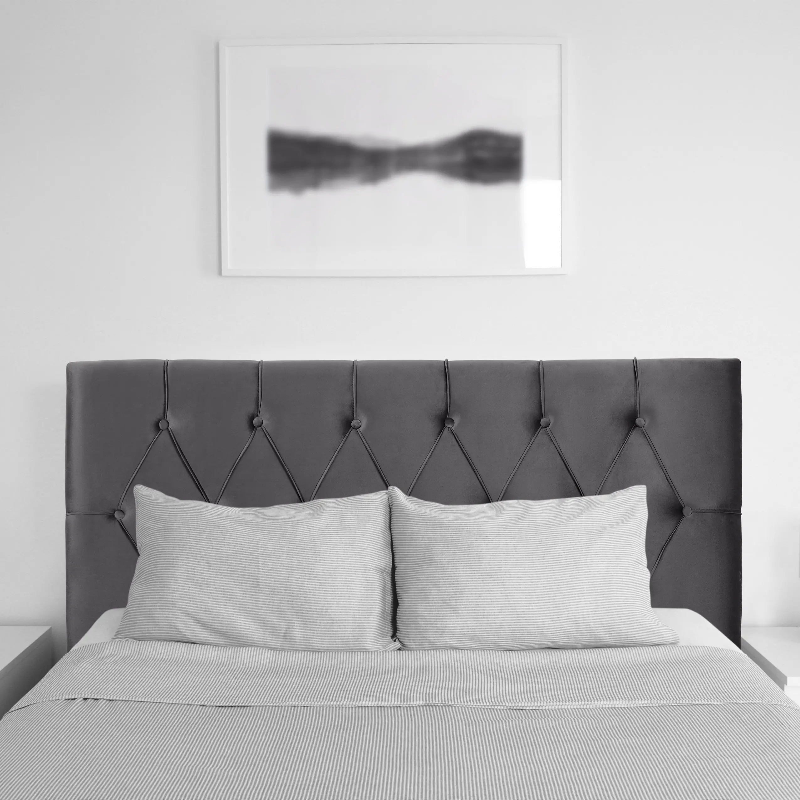 Catalina Gray Velvet Full Headboard-2