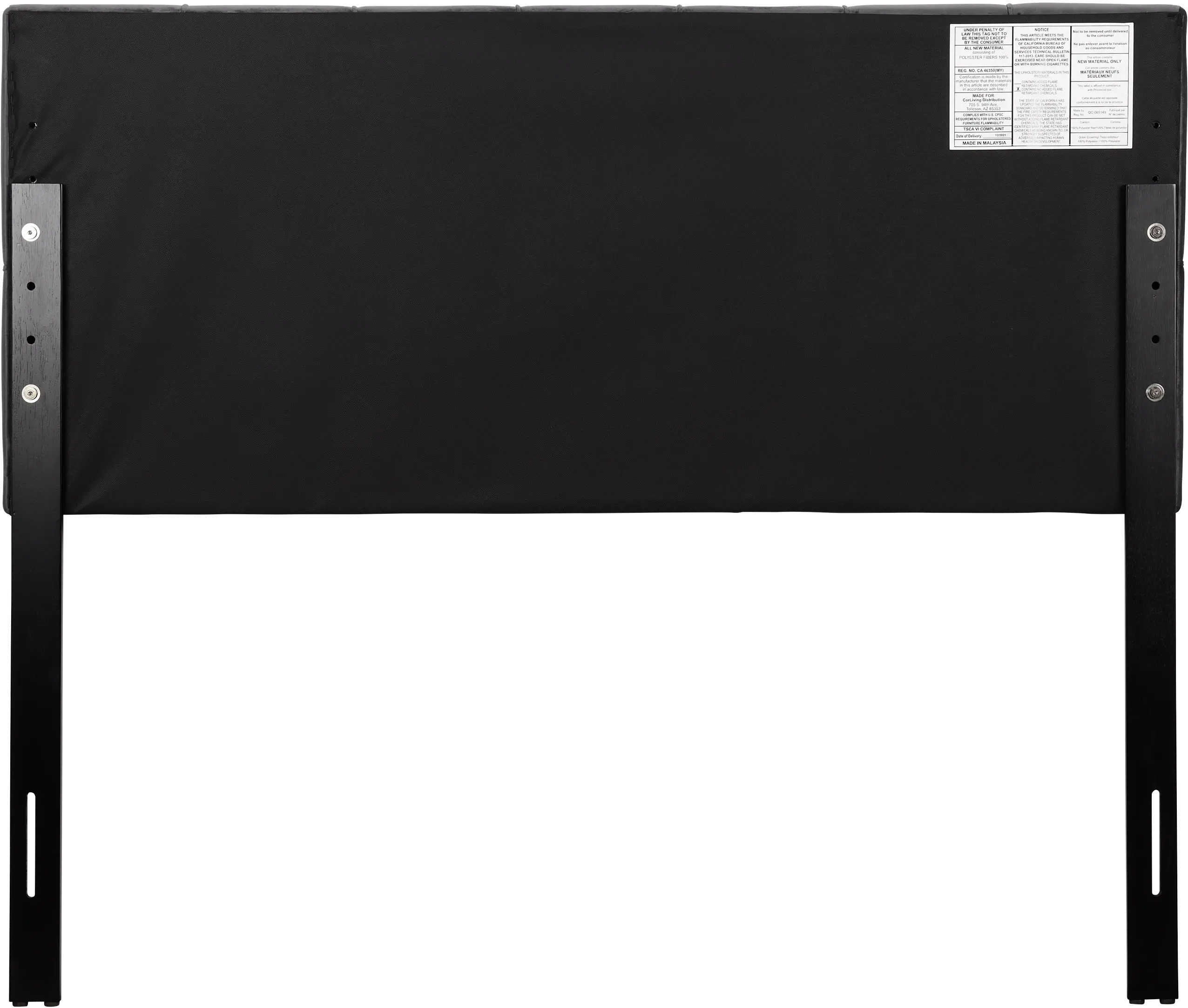 Catalina Gray Velvet Full Headboard-5