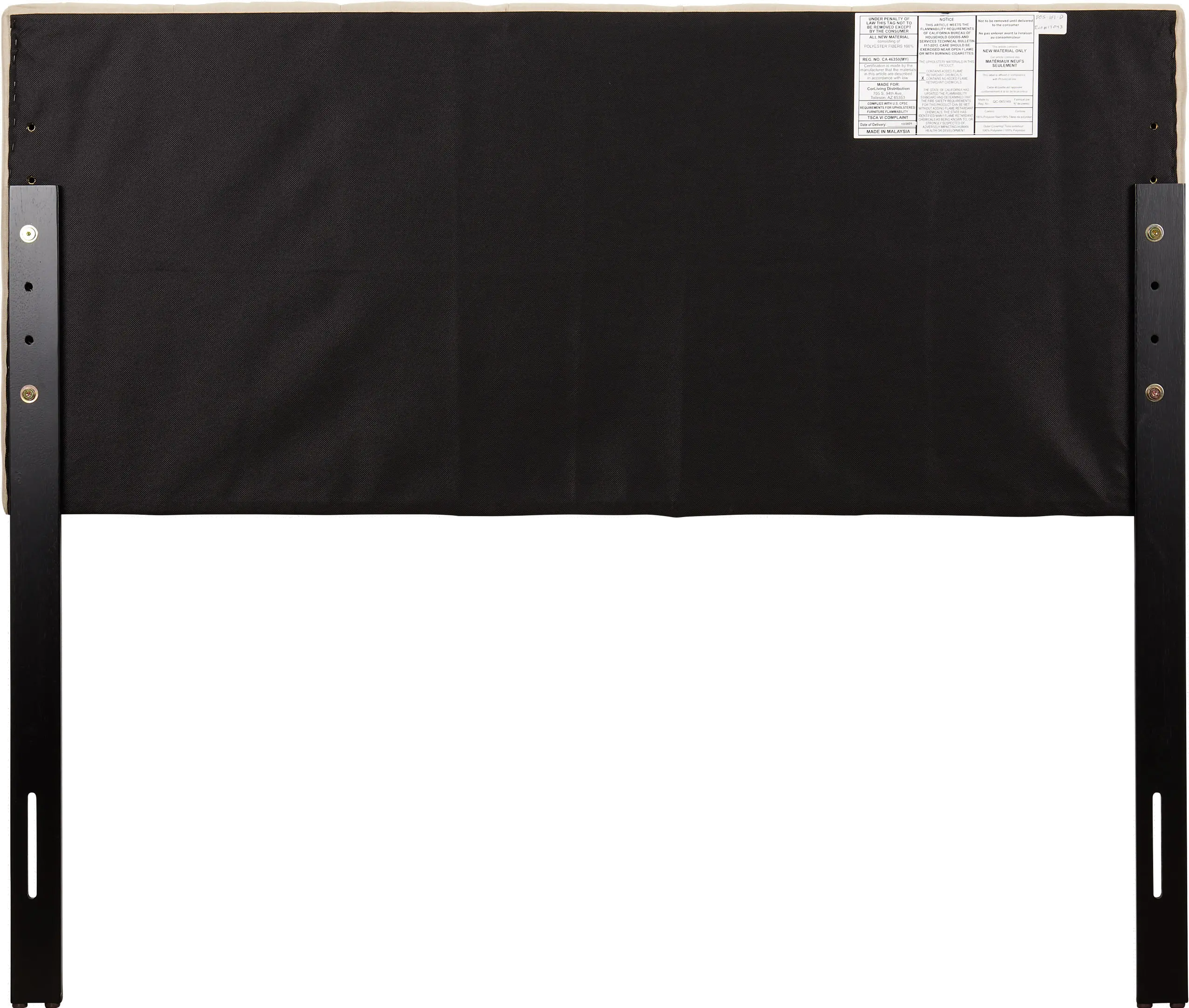 Helena Cream Velvet Full Headboard-5