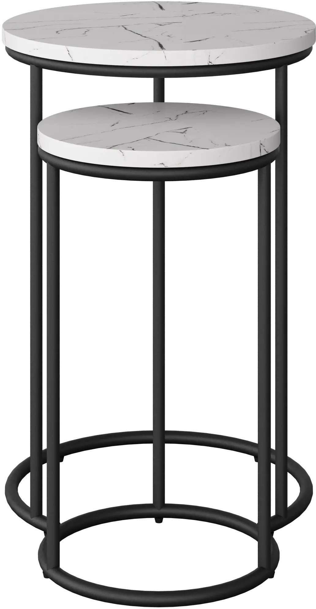Fort Worth White Marble Nesting Side Tables-4