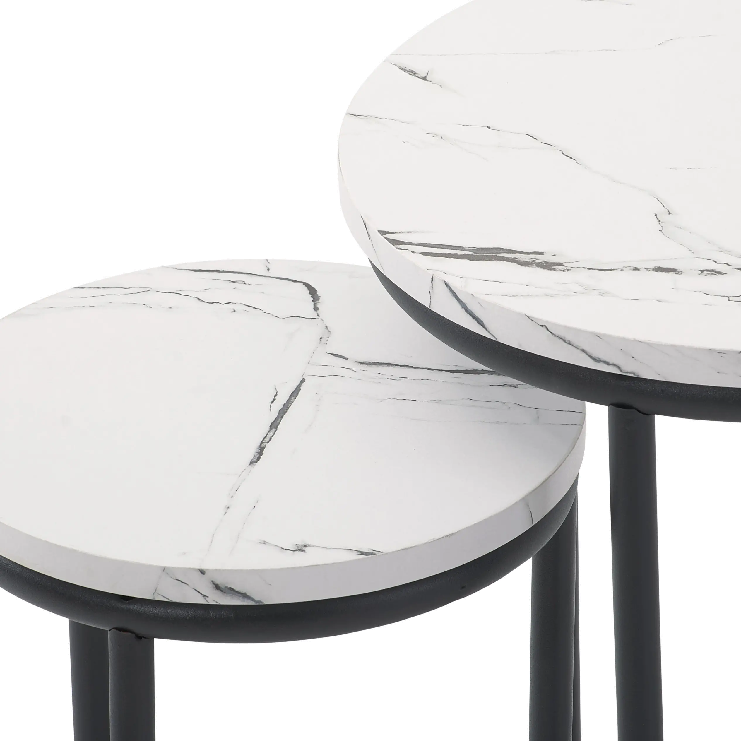 Fort Worth White Marble Nesting Side Tables-5