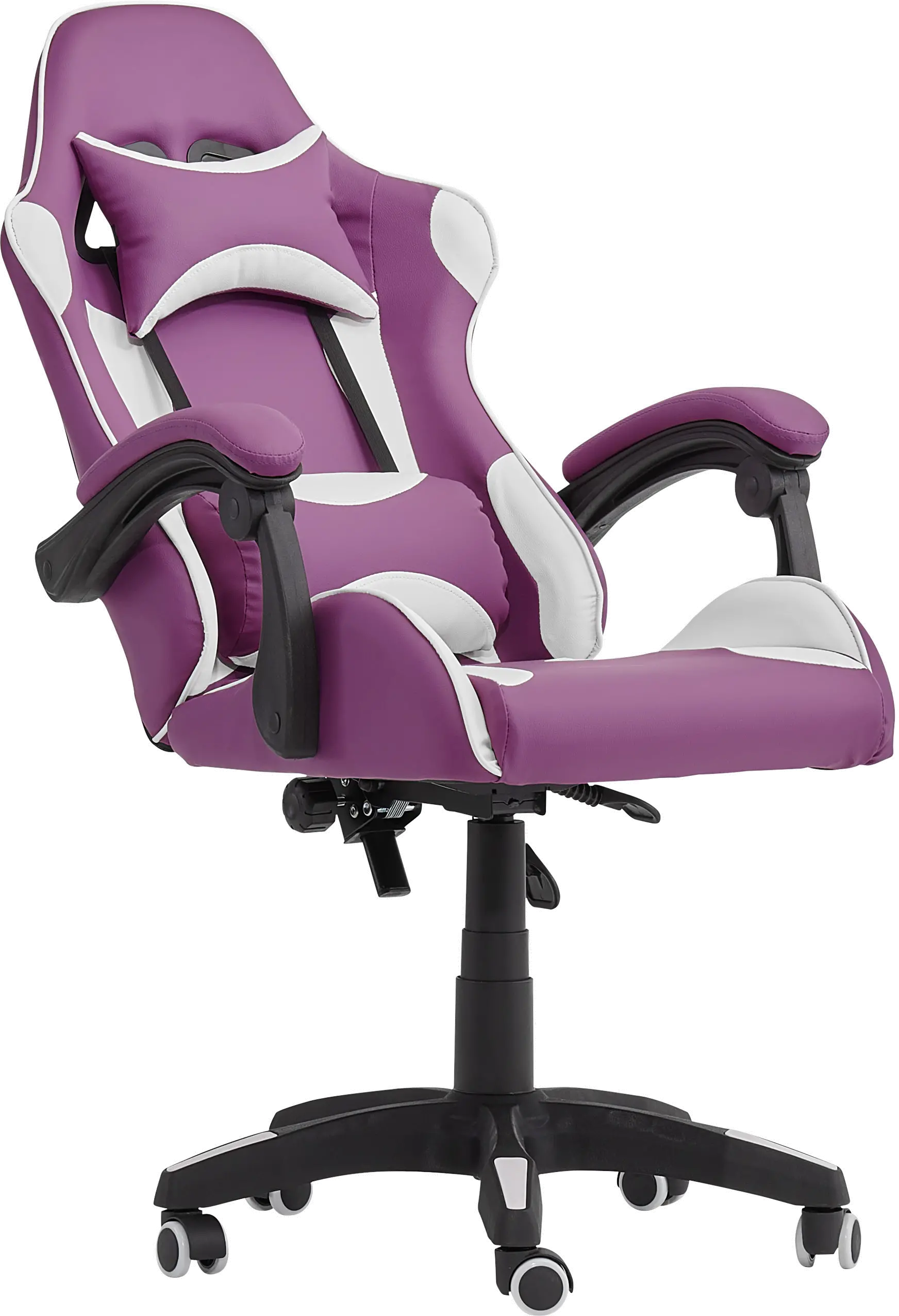 CorLiving Ravagers Gaming Chair in Purple and White-4