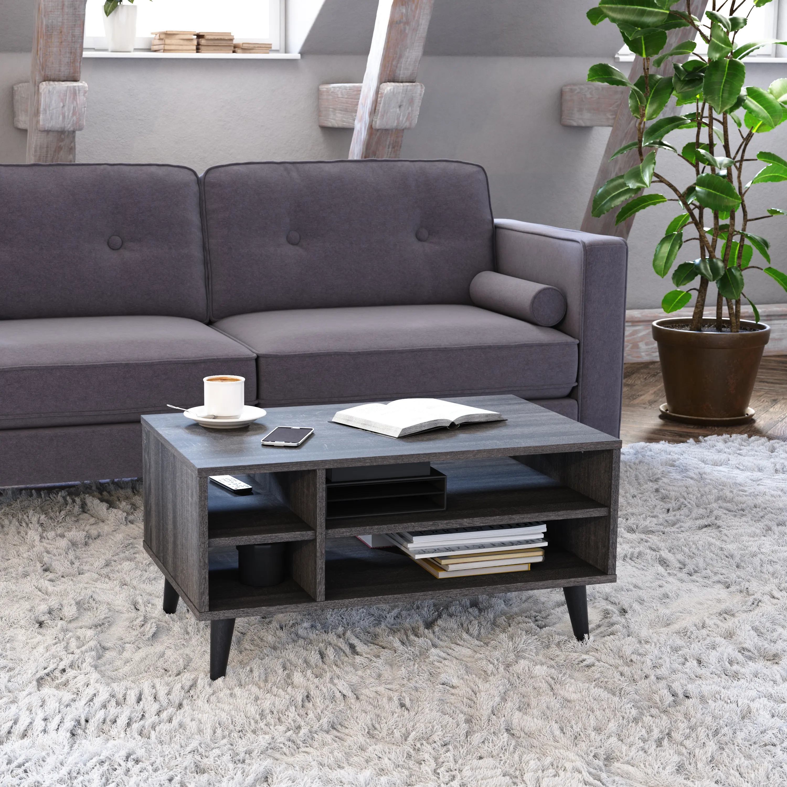 Cole Dark Gray Coffee Table with Storage-2