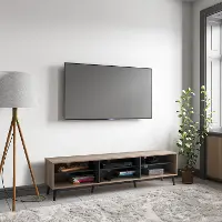 Cole Light Brown TV Stand with Open Shelves