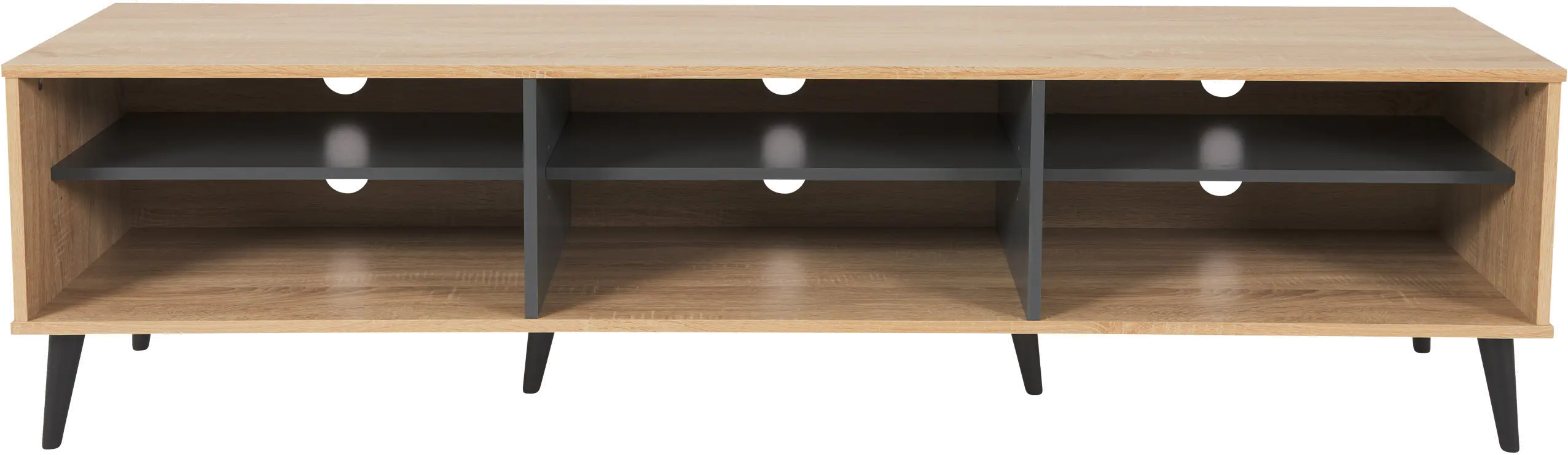 Cole Light Brown TV Stand with Open Shelves-1