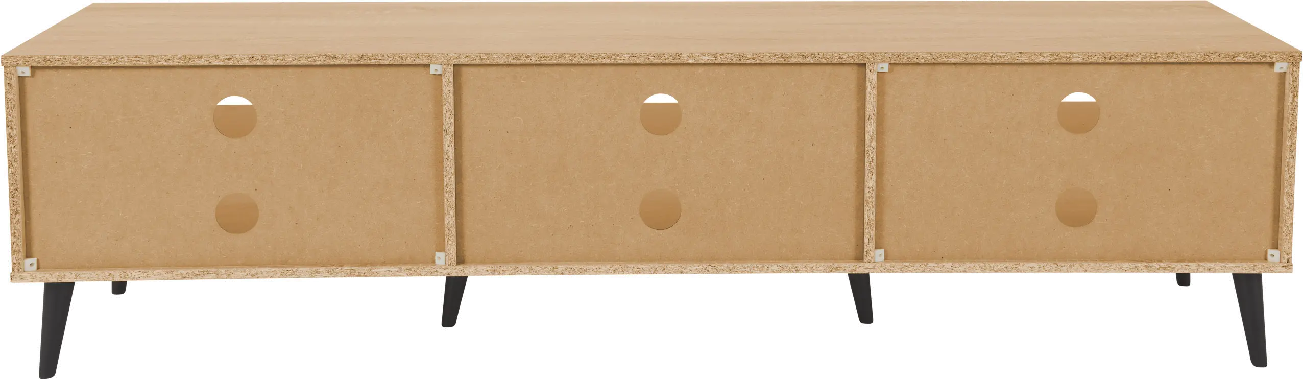Cole Light Brown TV Stand with Open Shelves-5