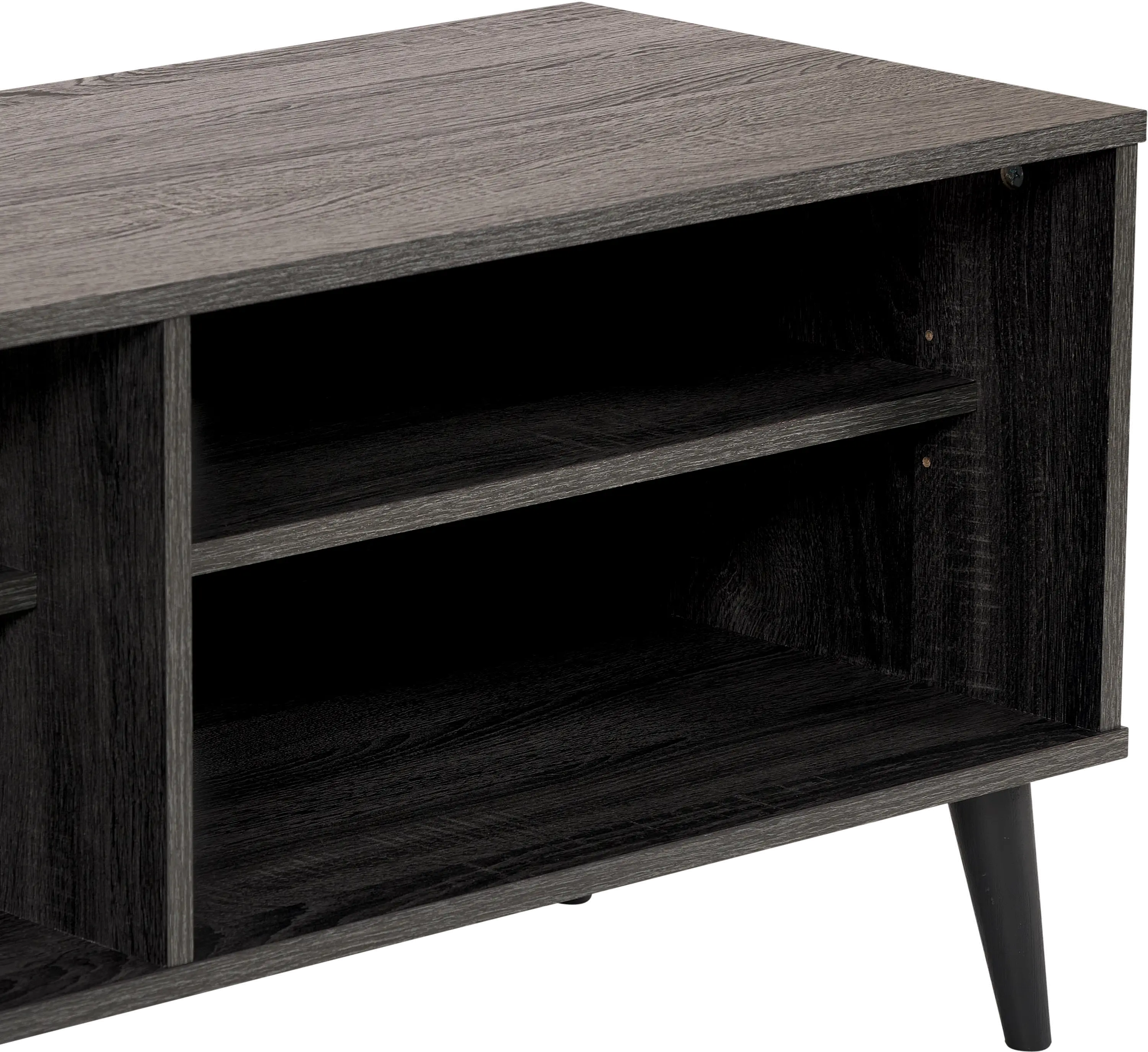 Cole Gray TV Stand with Open Shelves-7