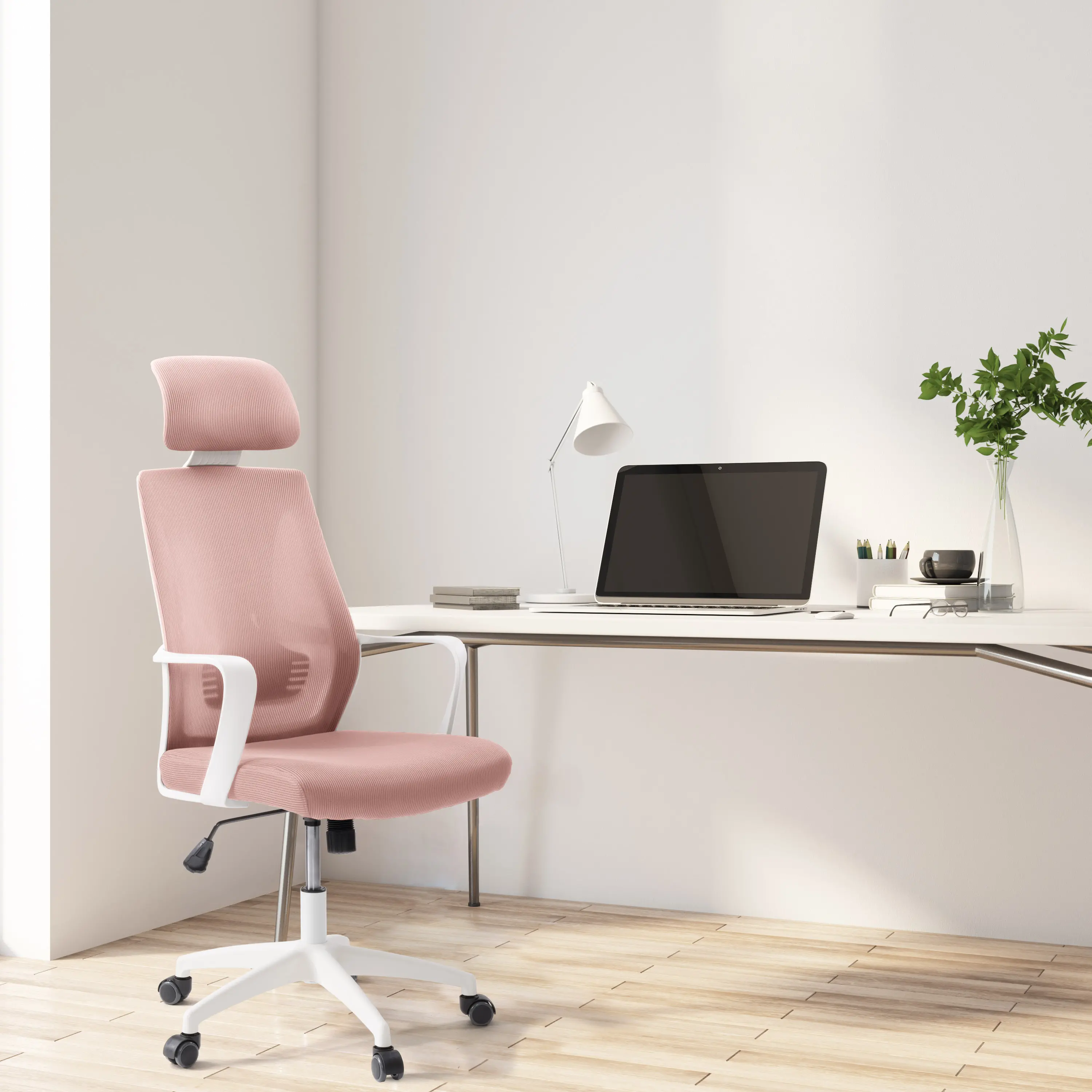 Workspace Pink Mesh Back Office Chair-2