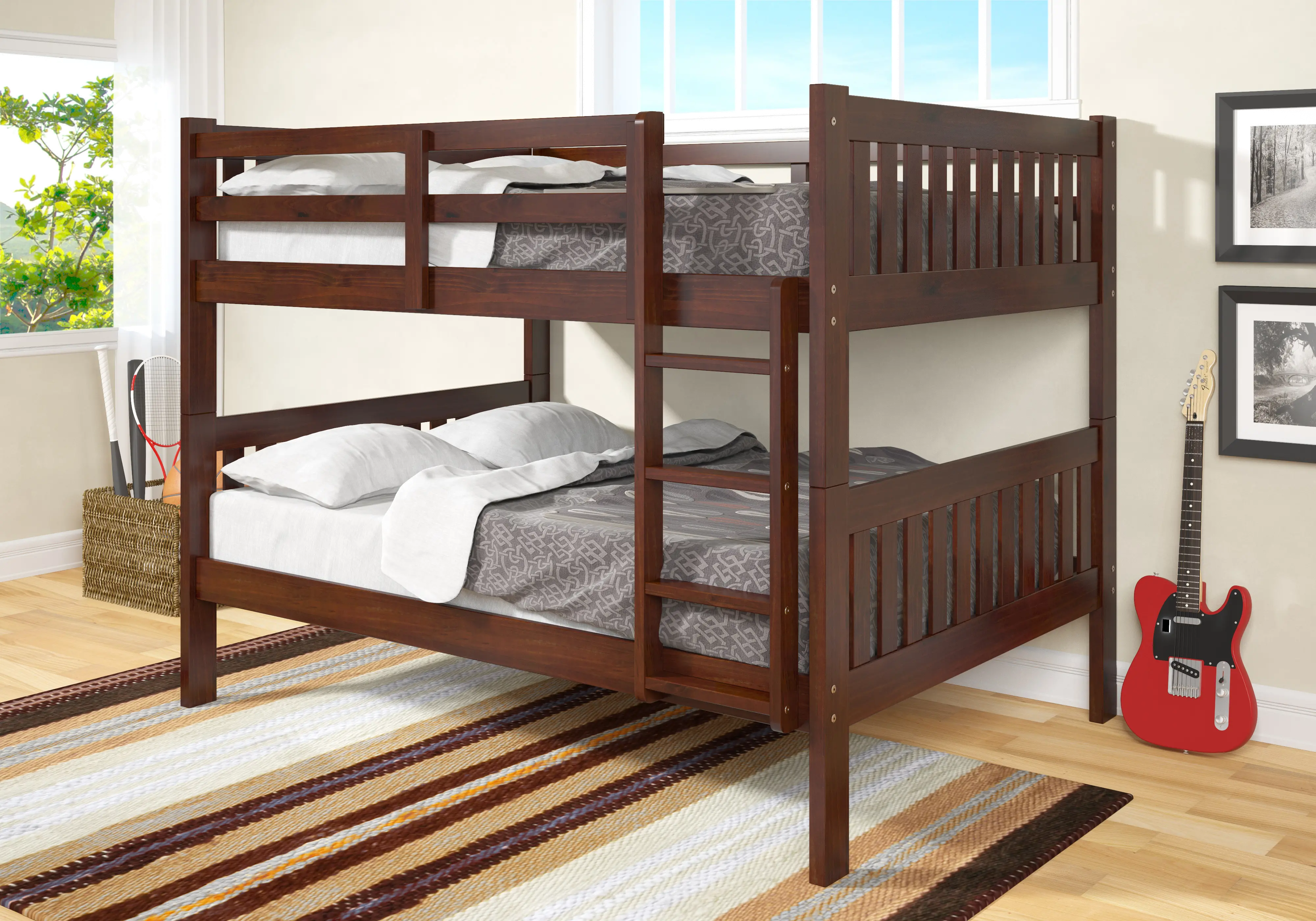 Mission Cappuccino Full-over-Full Bunk Bed-2