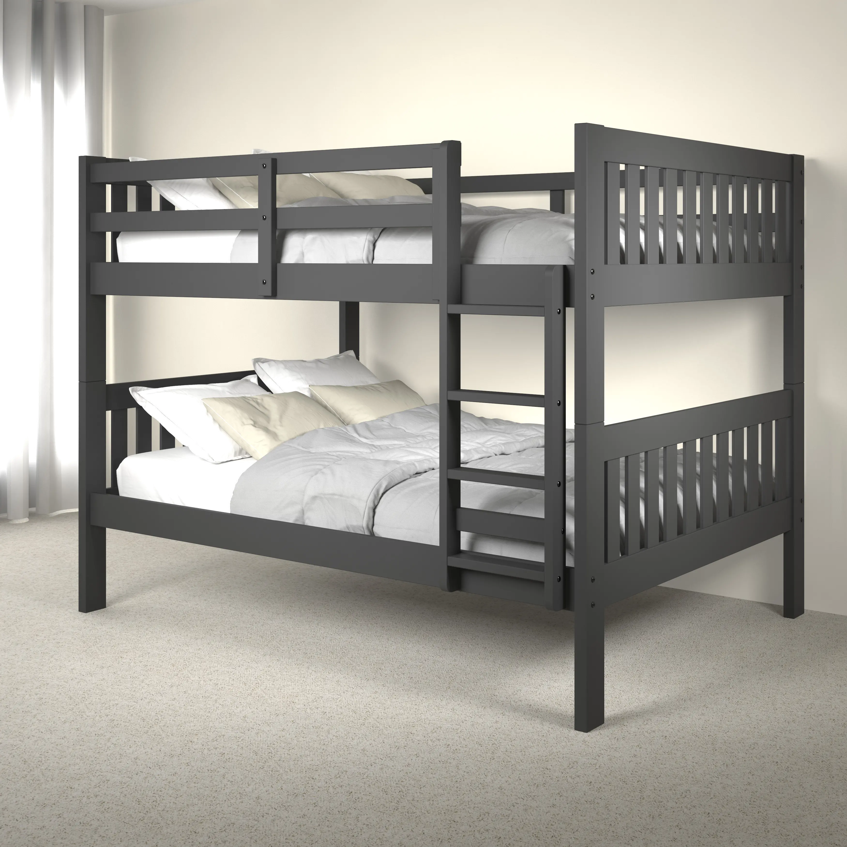 Mission Gray Full-over-Full Bunk Bed-2