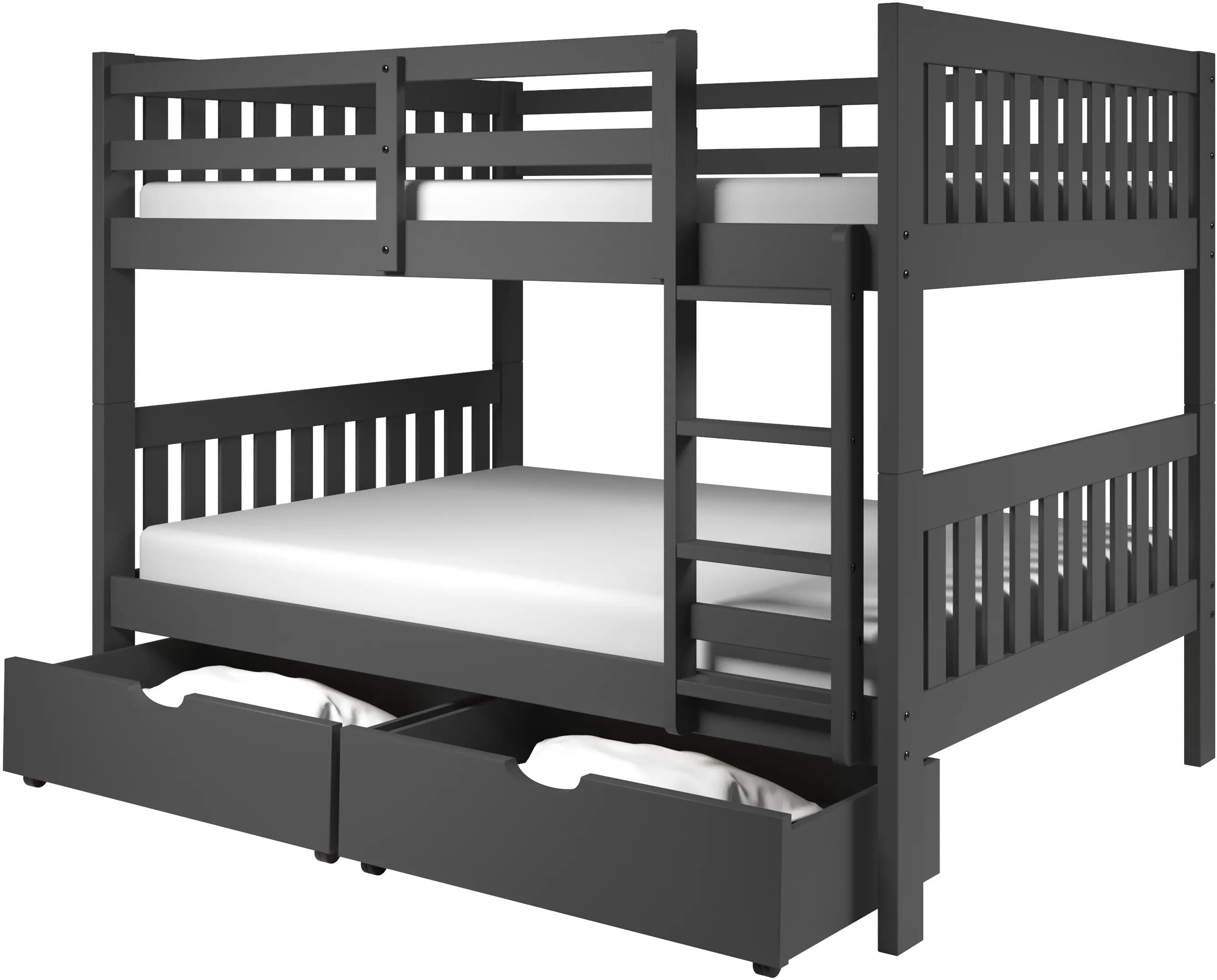 Mission Gray Full-over-Full Bunk Bed with Drawers-1