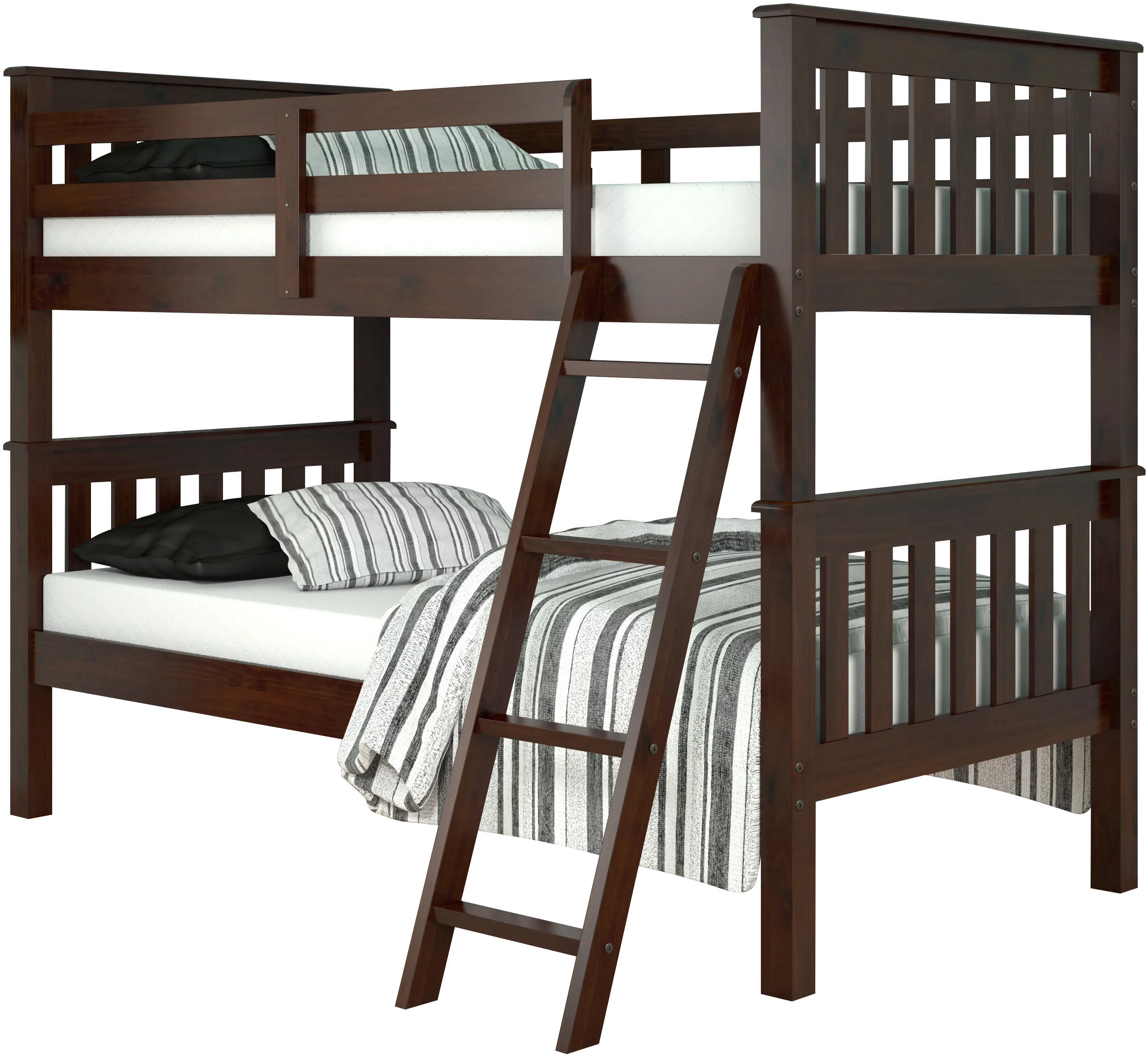 Mission Dark Brown Twin-over-Twin Bunk Bed-1