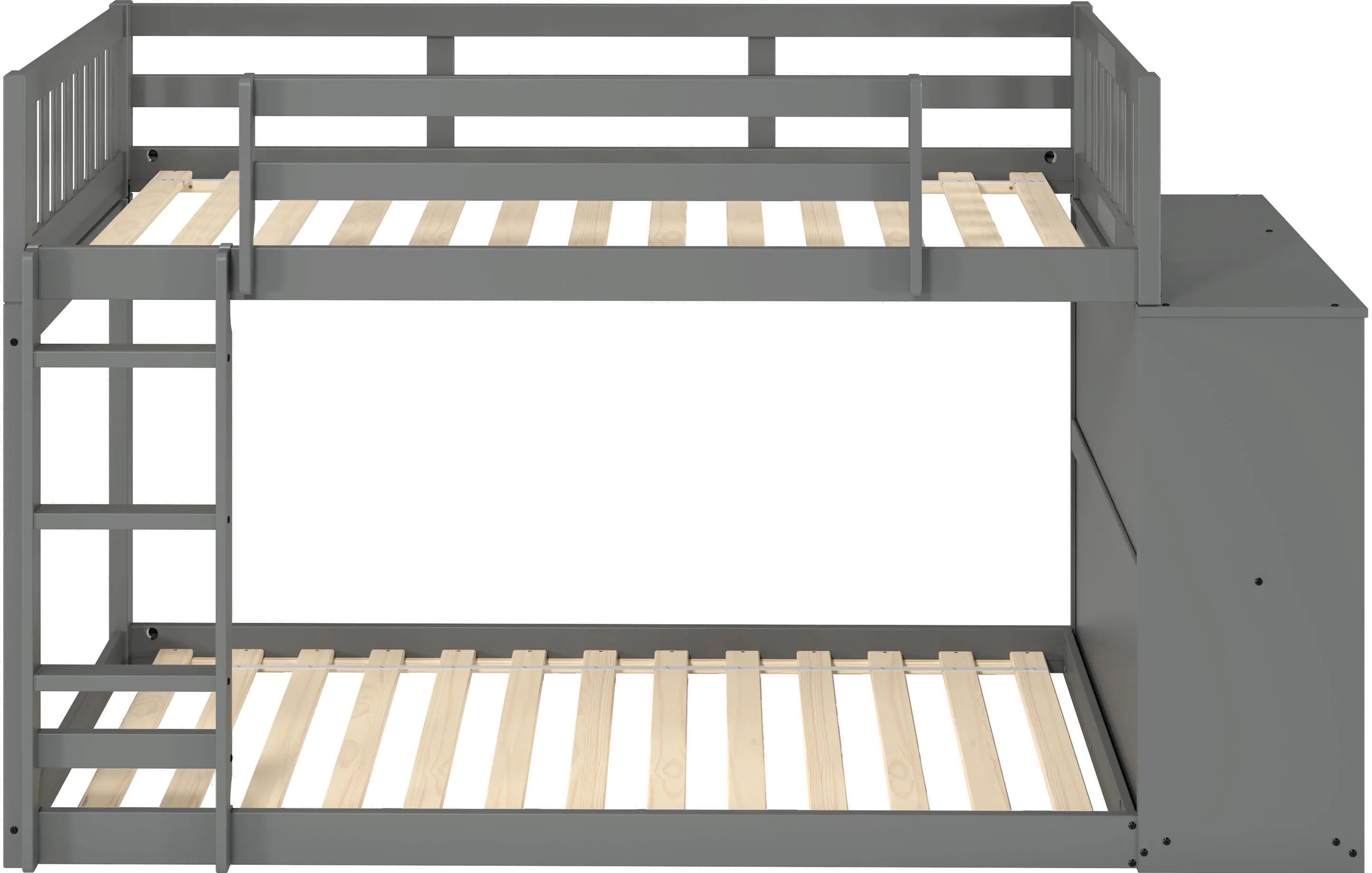 Mission Gray Twin-over-Twin Bunk Bed with Chest-3