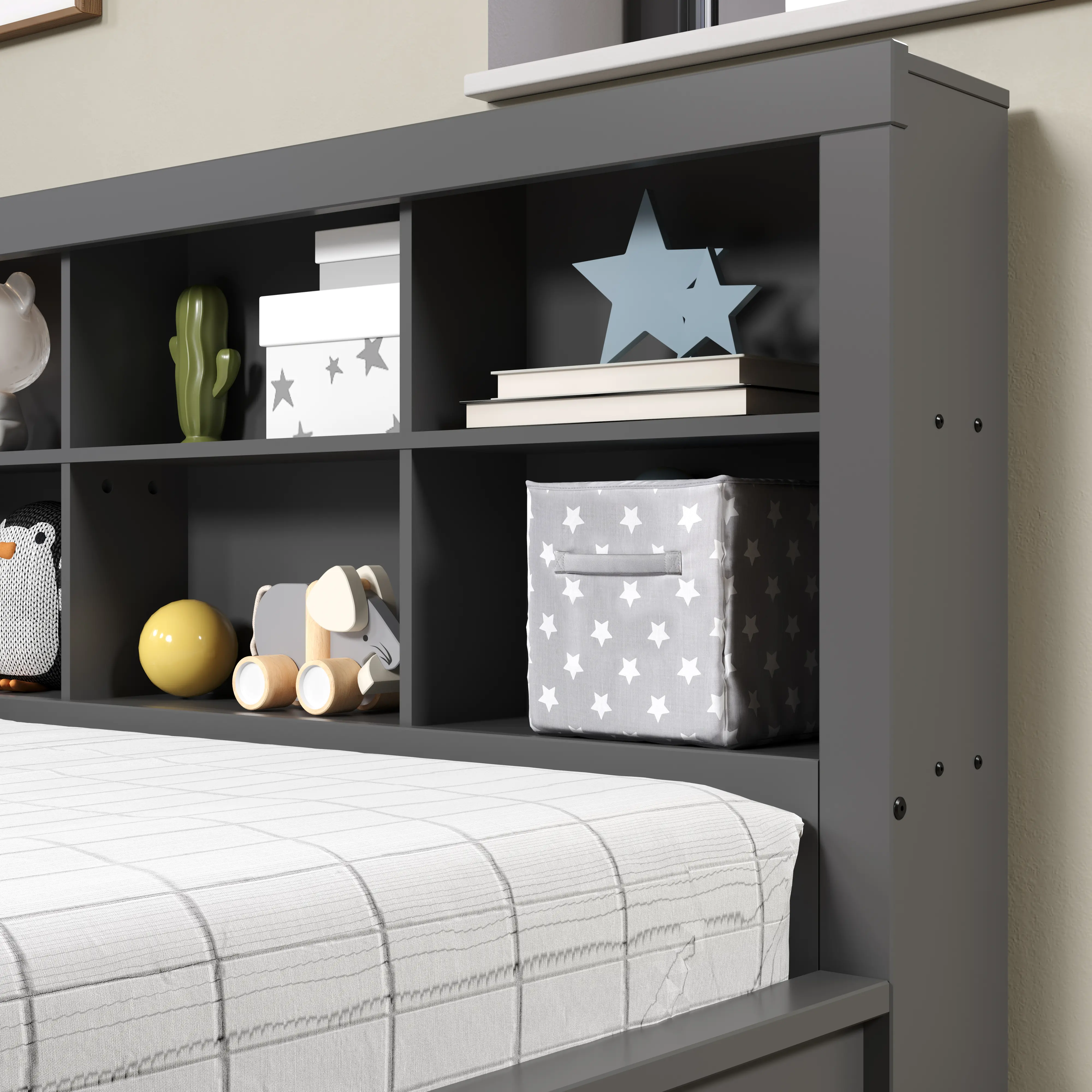 Gray Full Bookcase Daybed with Trundle-4