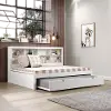White Full Bookcase Daybed with Trundle