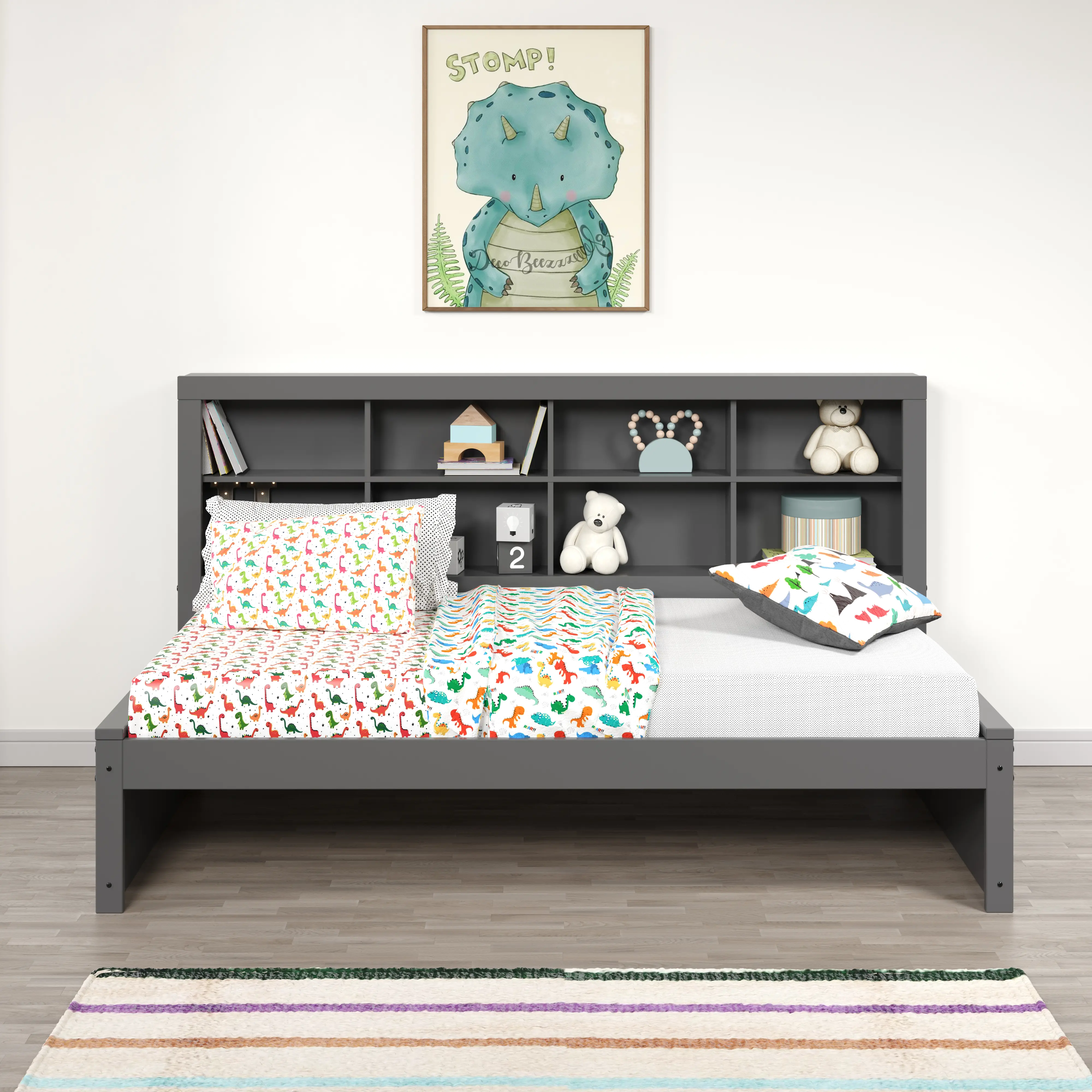 Gray Twin Bookcase Daybed-1