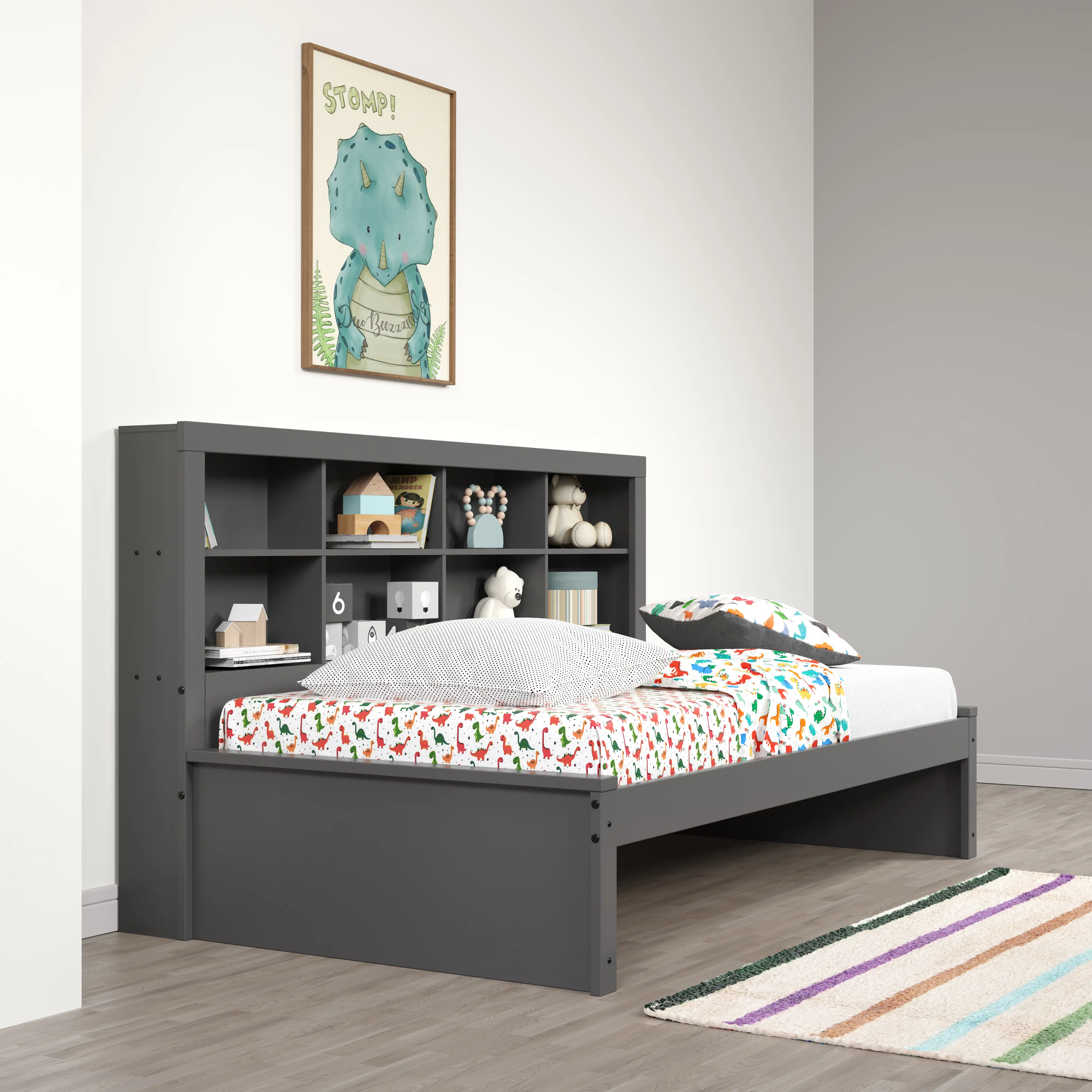 Gray Twin Bookcase Daybed-3