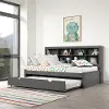 Gray Twin Bookcase Daybed with Trundle