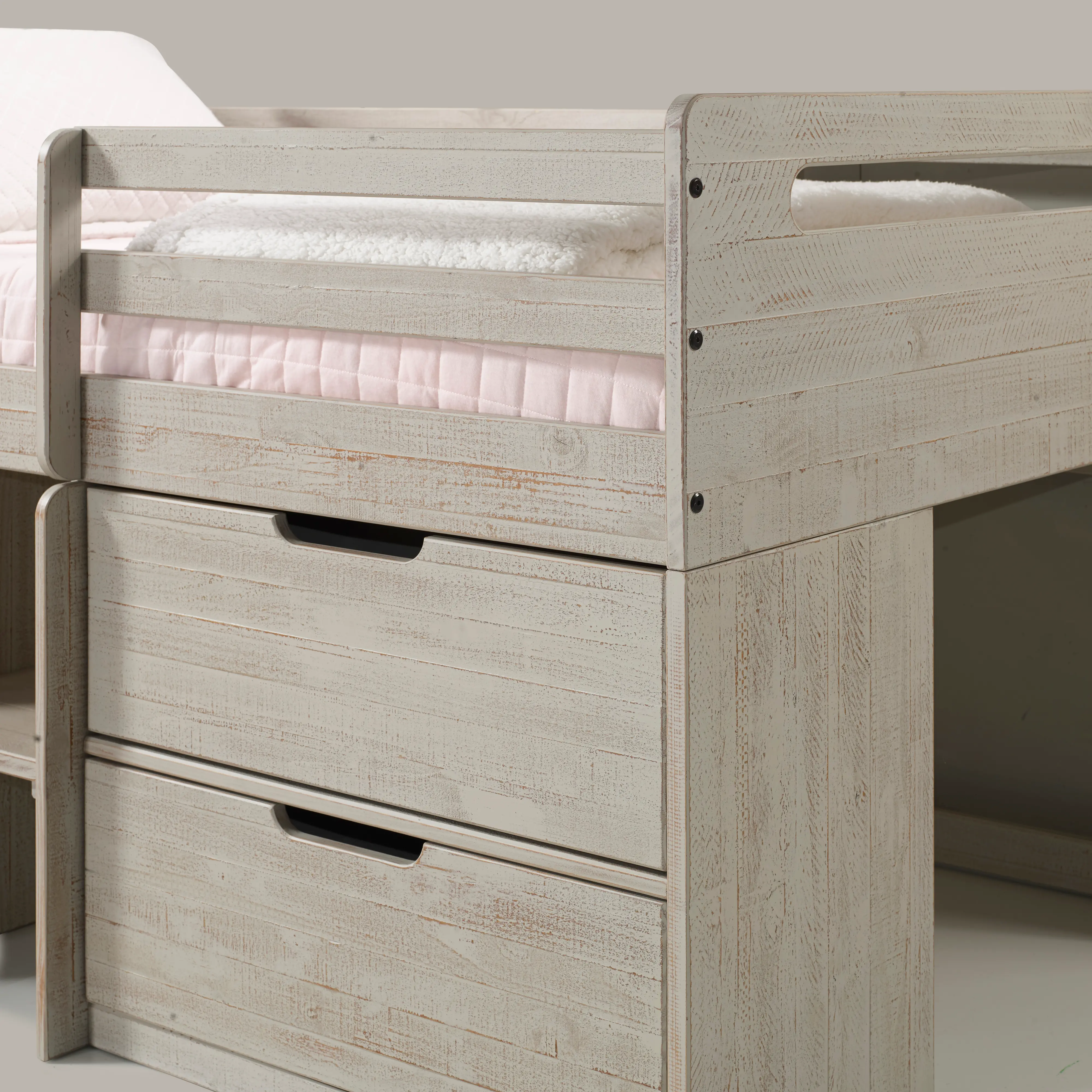 Light Gray Twin Low Loft Bed-3