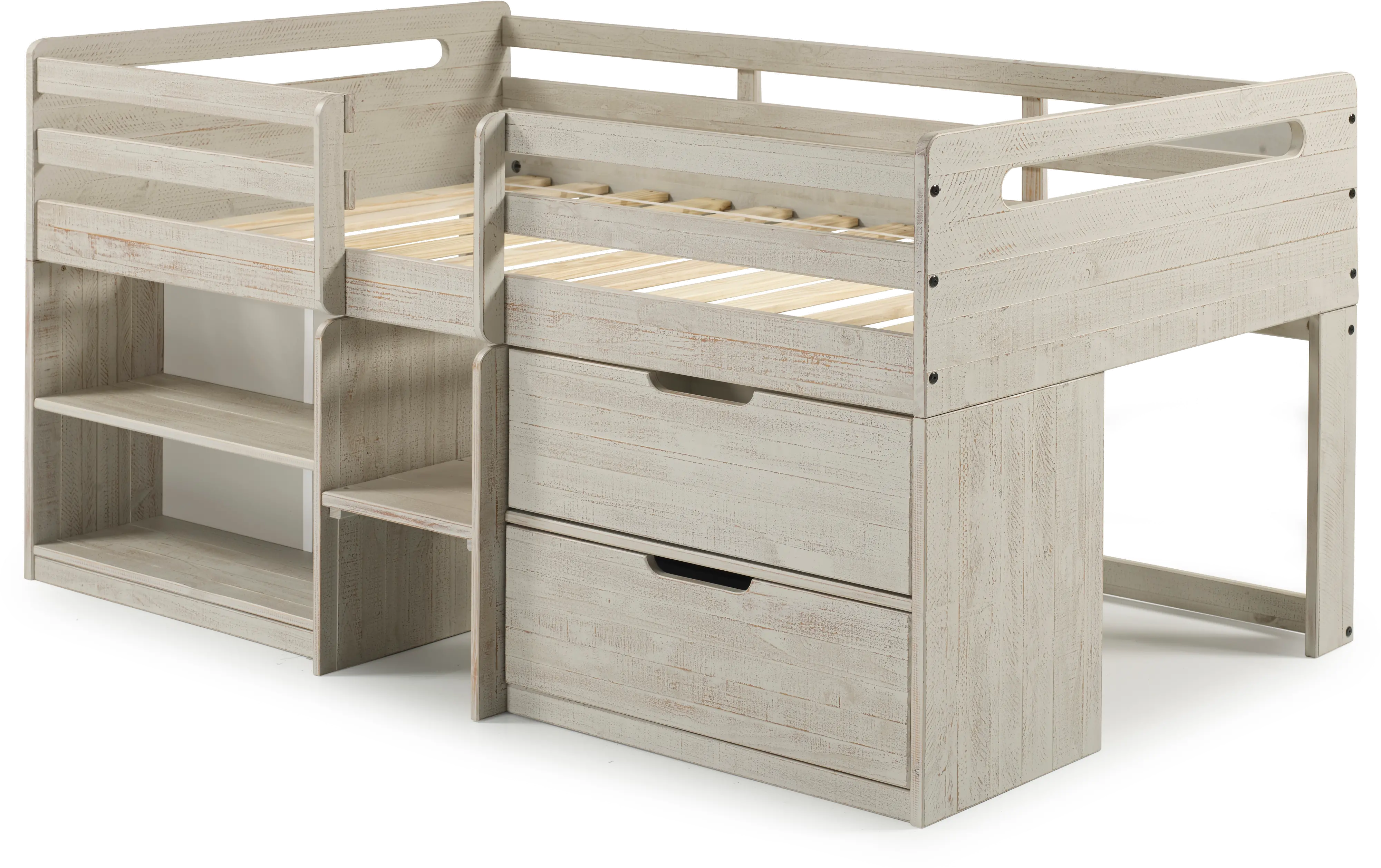 Light Gray Twin Low Loft Bed-1