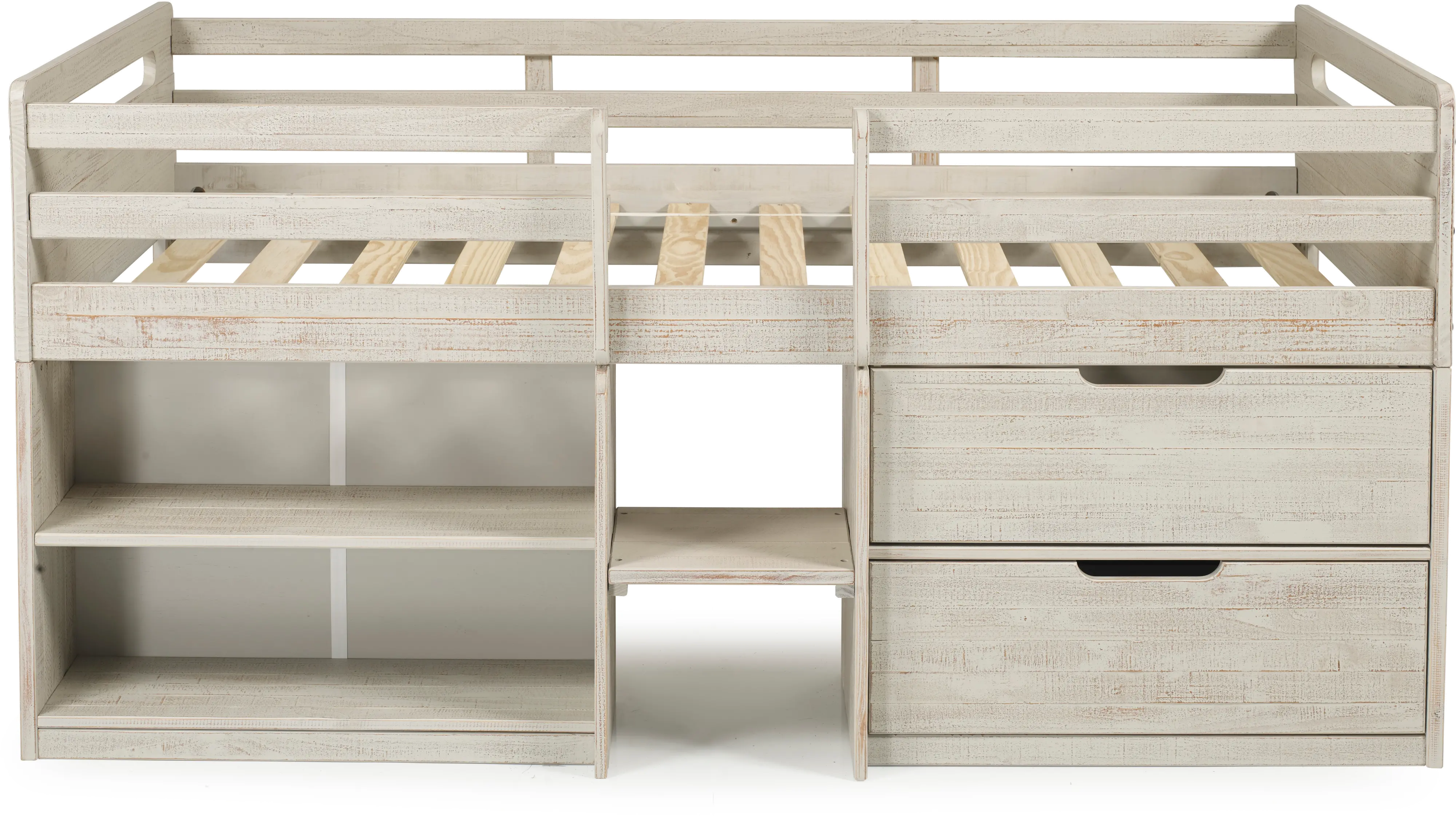Light Gray Twin Low Loft Bed-4