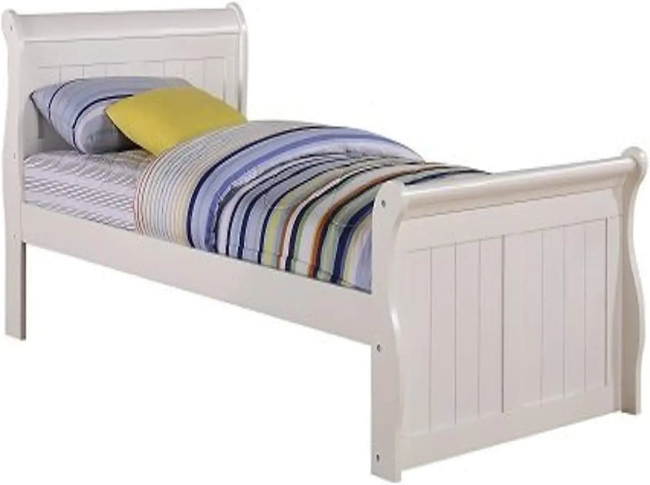 Mission White Twin Sleigh Bed-1