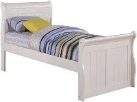 Mission White Twin Sleigh Bed