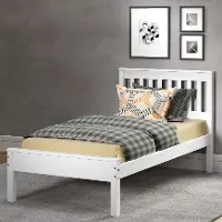 Contempo White Twin Bed