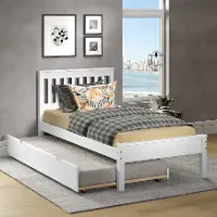 Contempo White Twin Bed with Trundle