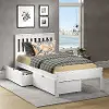 Contempo White Twin Bed with Storage