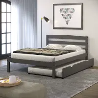 Econo Gray Full Bed with Trundle