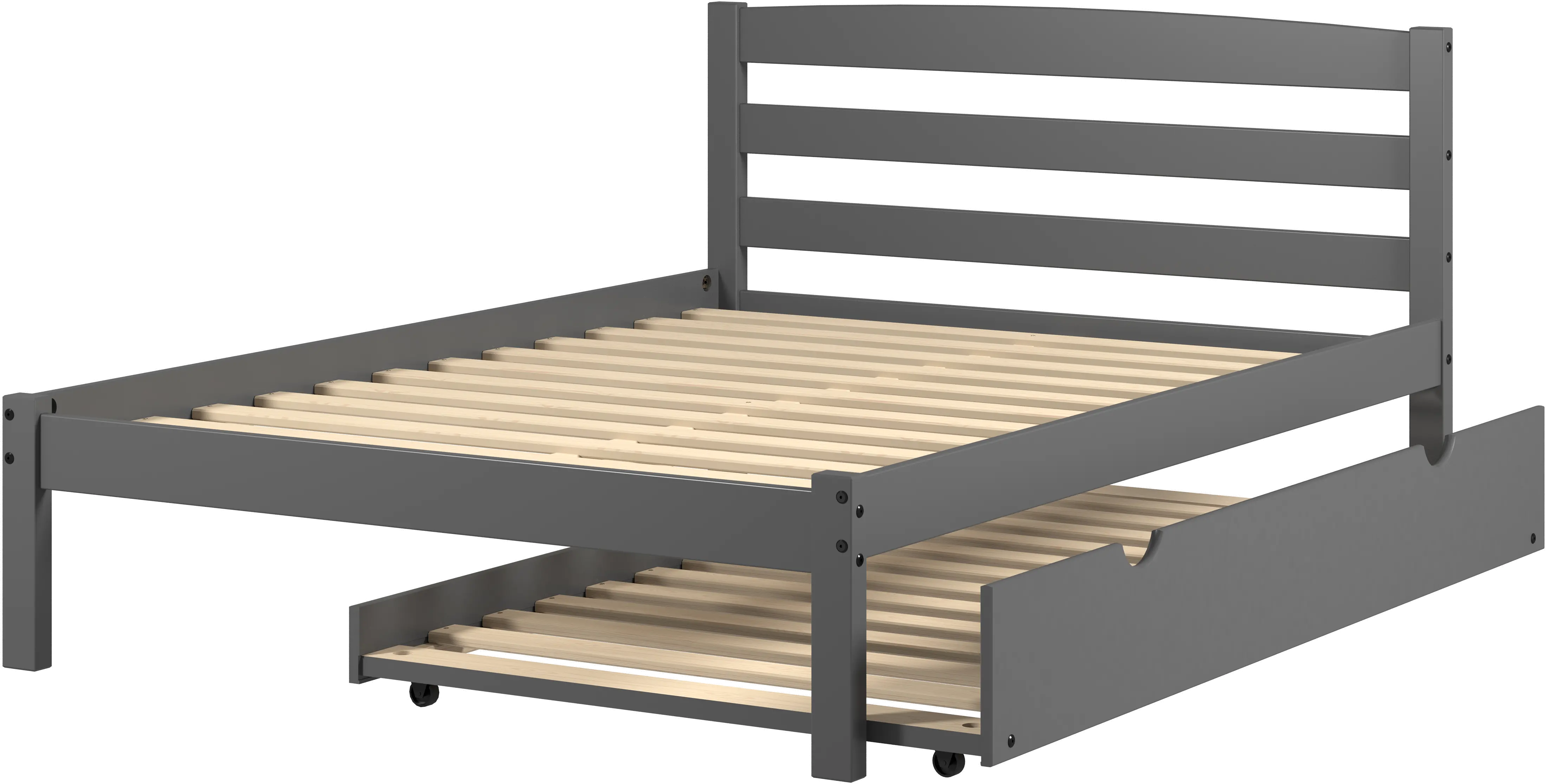 Econo Gray Full Bed with Trundle-1