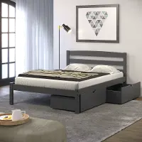 Econo Gray Full Bed with Storage Drawers