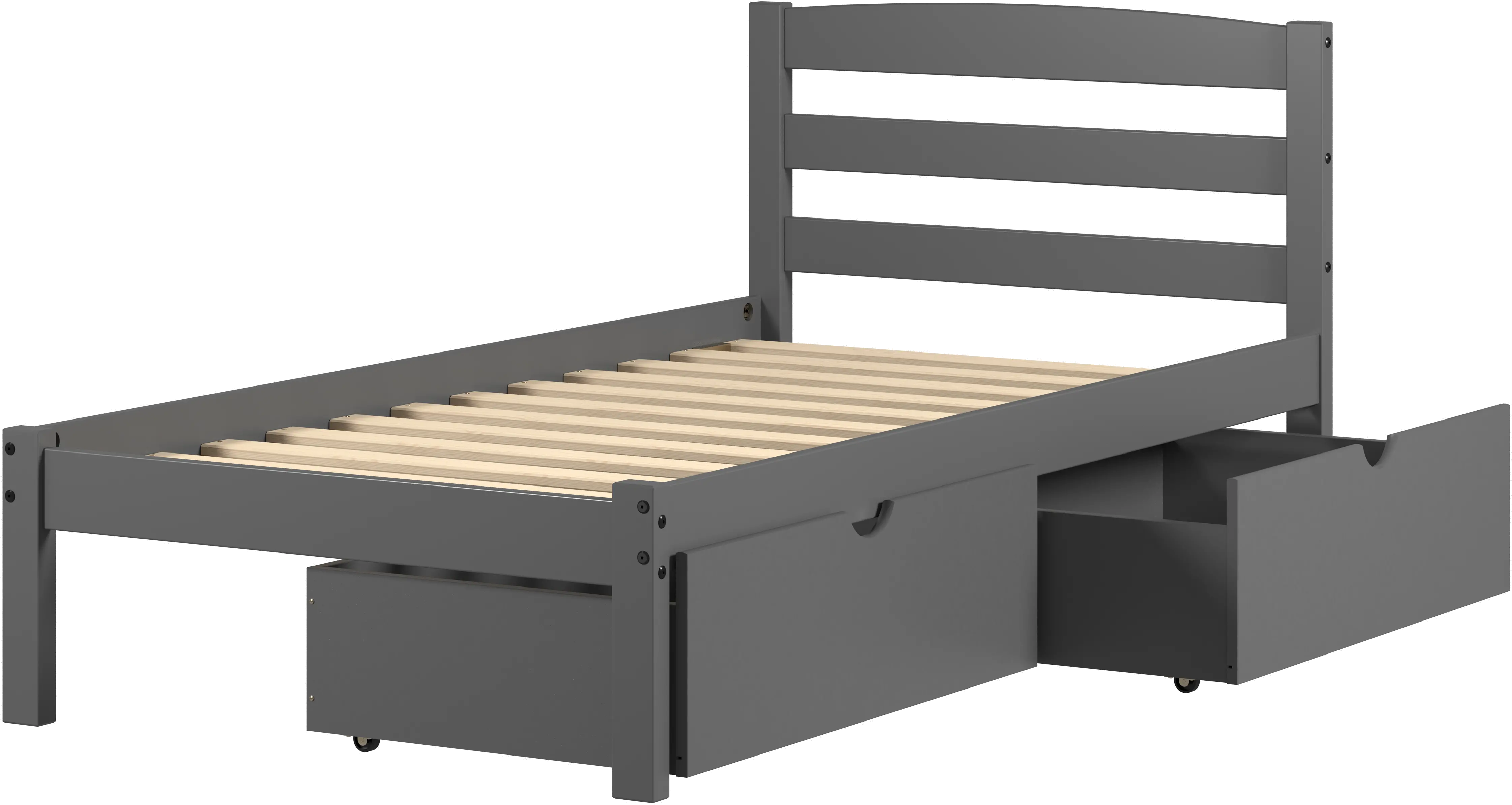 Econo Gray Twin Bed with Storage Drawers-1