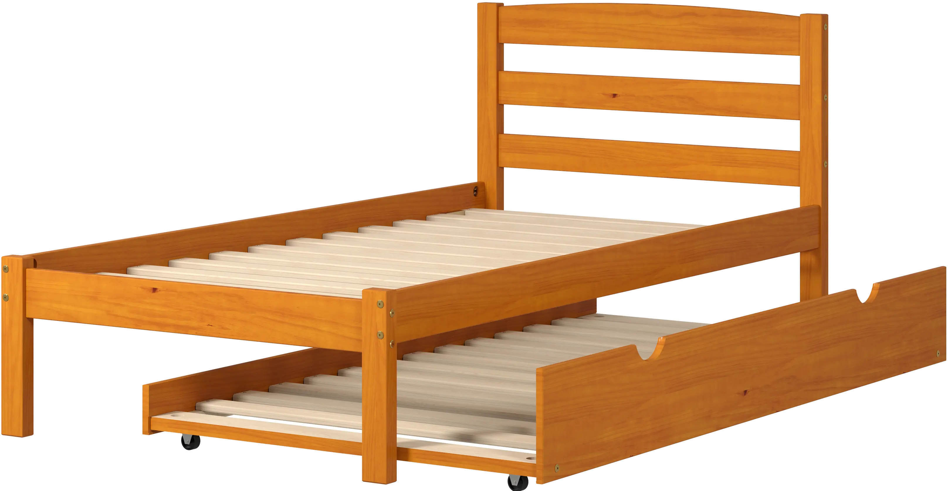 Econo Honey Twin Bed with Trundle-1