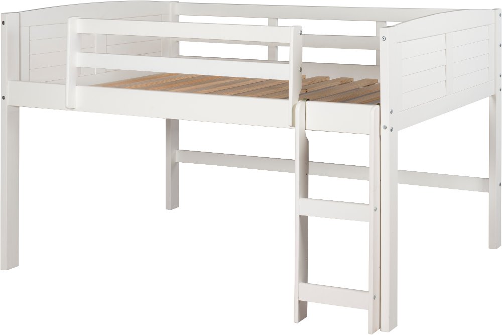 Louver White Twin Loft Bed