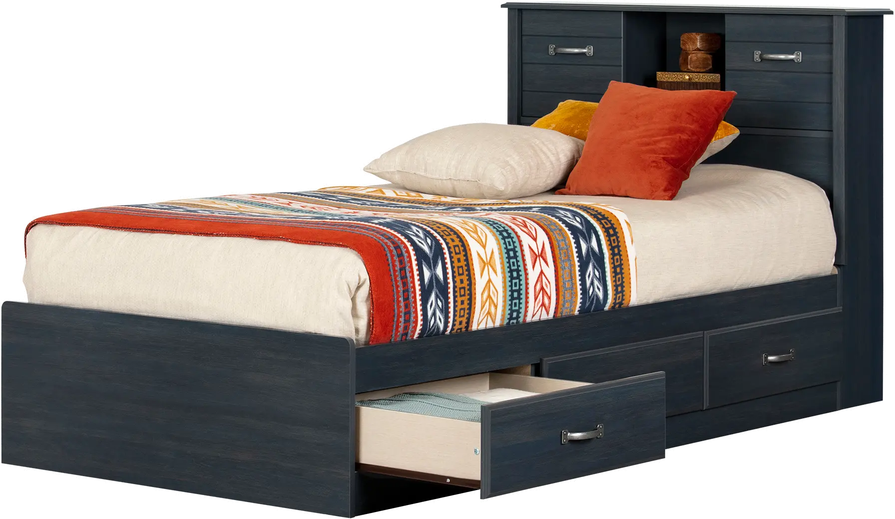 15132 Ulysses Blueberry Twin Bed and Headboard Set-1