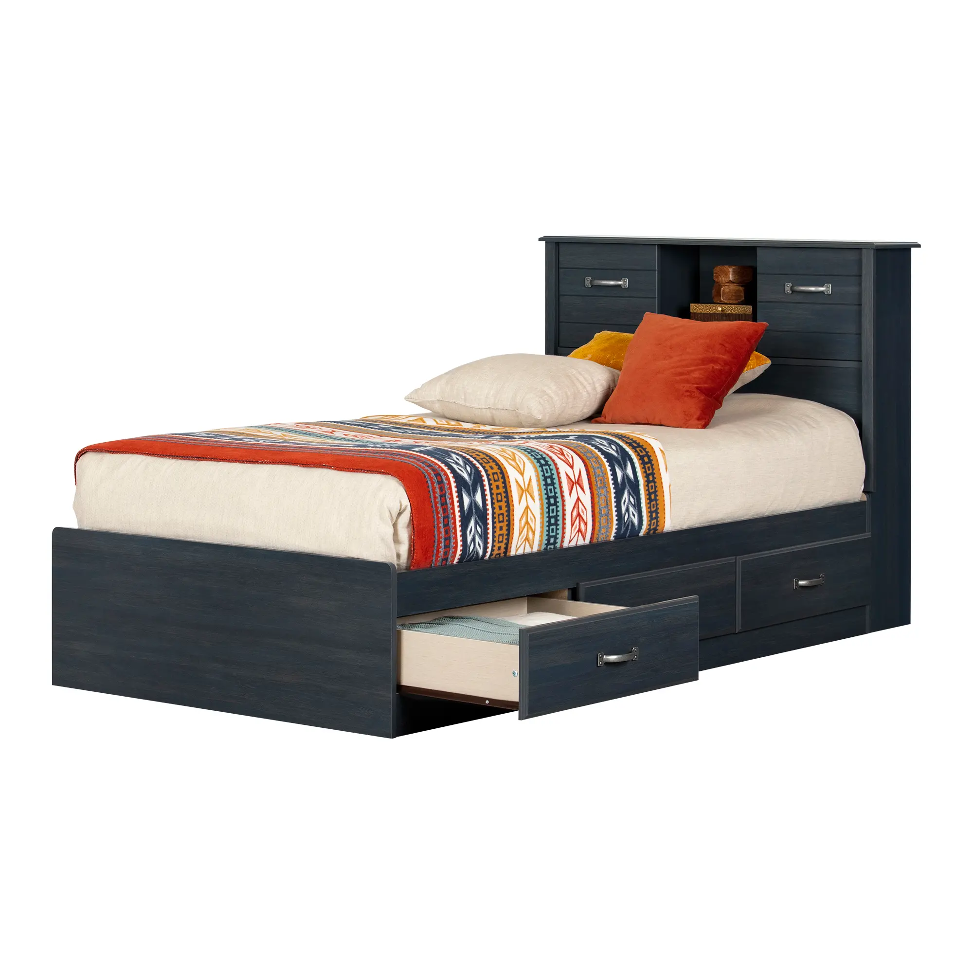 15132 Ulysses Blueberry Twin Bed and Headboard Set-2