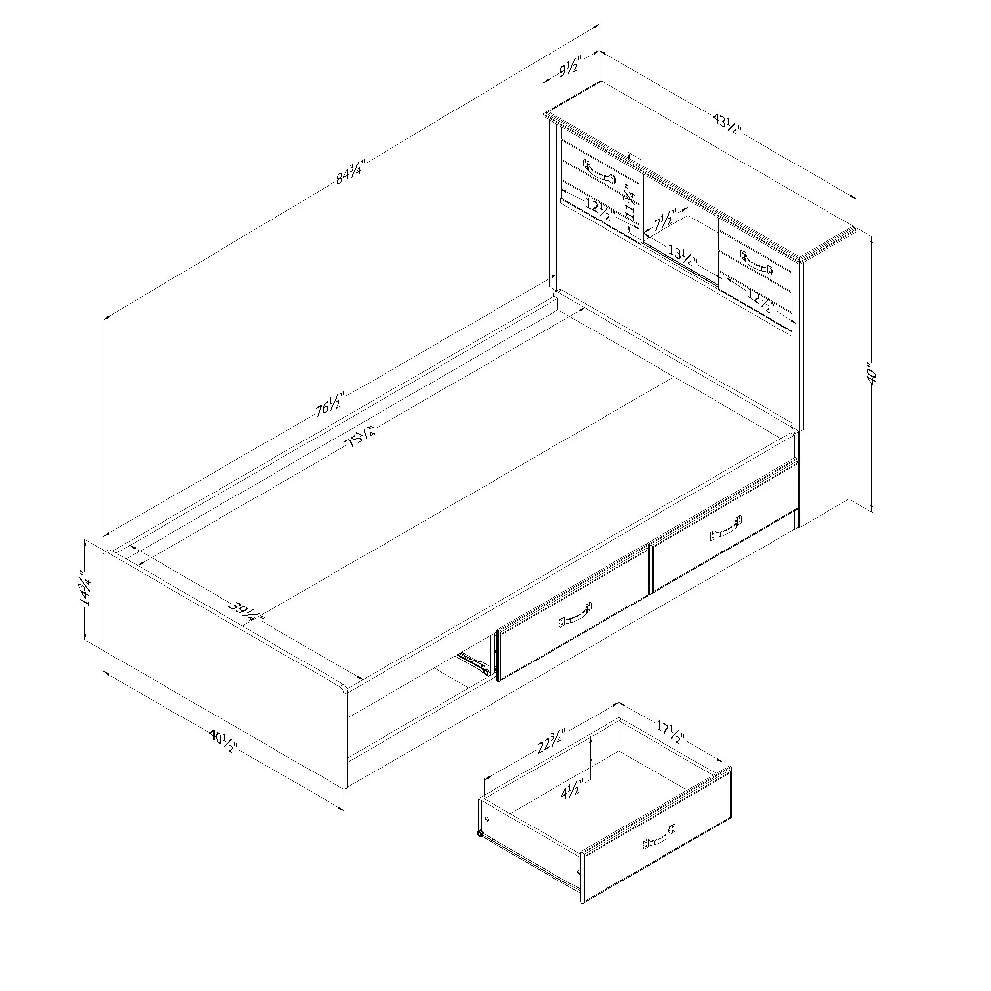 15132 Ulysses Blueberry Twin Bed and Headboard Set-6