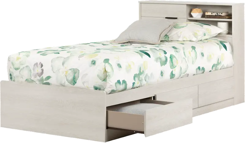 Fynn Light Gray Twin Bed and Headboard Set - South Shore