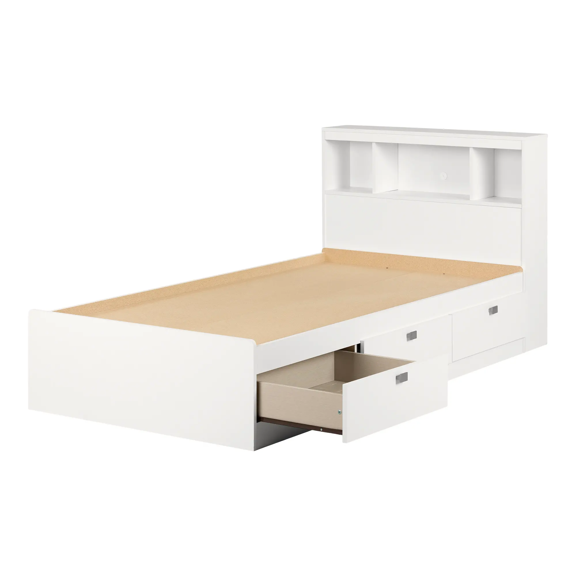 3260B2 Spark White Twin Storage Bed and Bookcase Headboard Set - South Shore-2