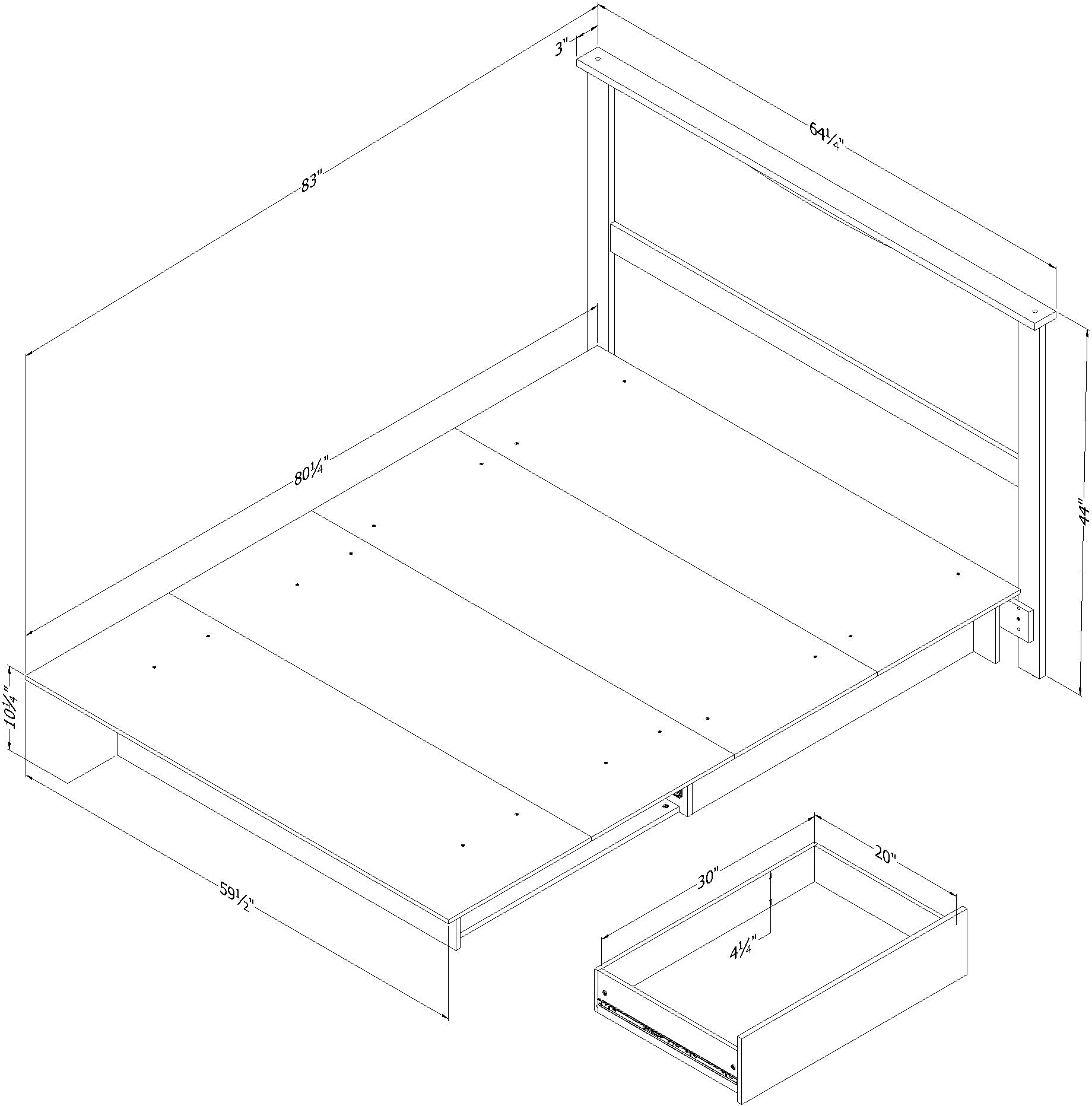 15141 Step One Black Full/Queen Bed and Headboard Set - South Shore-4
