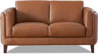 Pacer Nutmeg Top Grain Leather Loveseat
