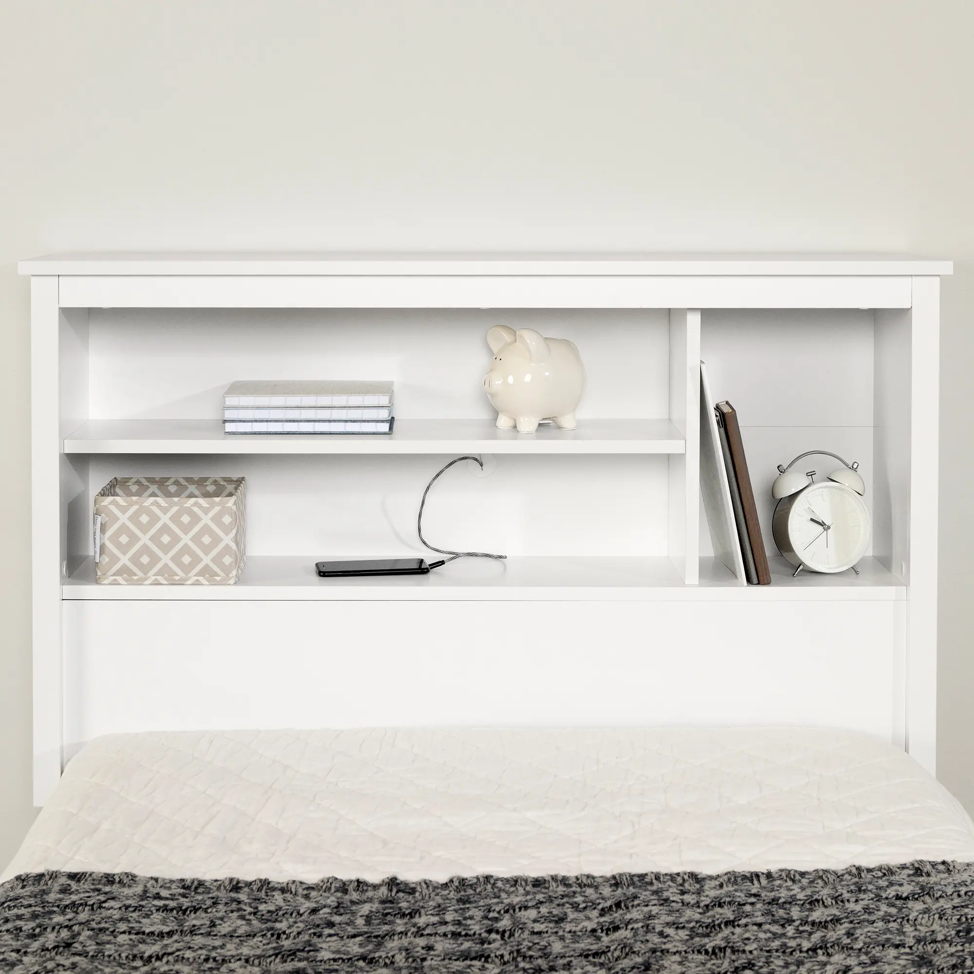 11274 Vito White Twin Mates Bed with Bookcase Headboard - South Shore-3