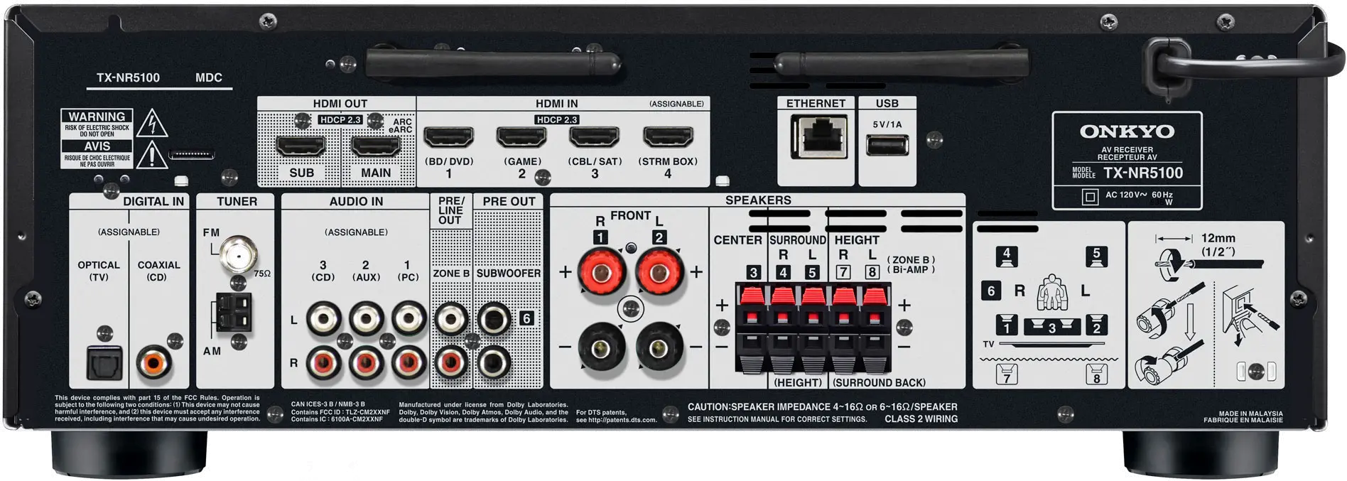 ONKYO TX-NR5100 Onkyo TX-NR5100 8K Dolby Atmos, 7.2 Channel AV Receiver-3