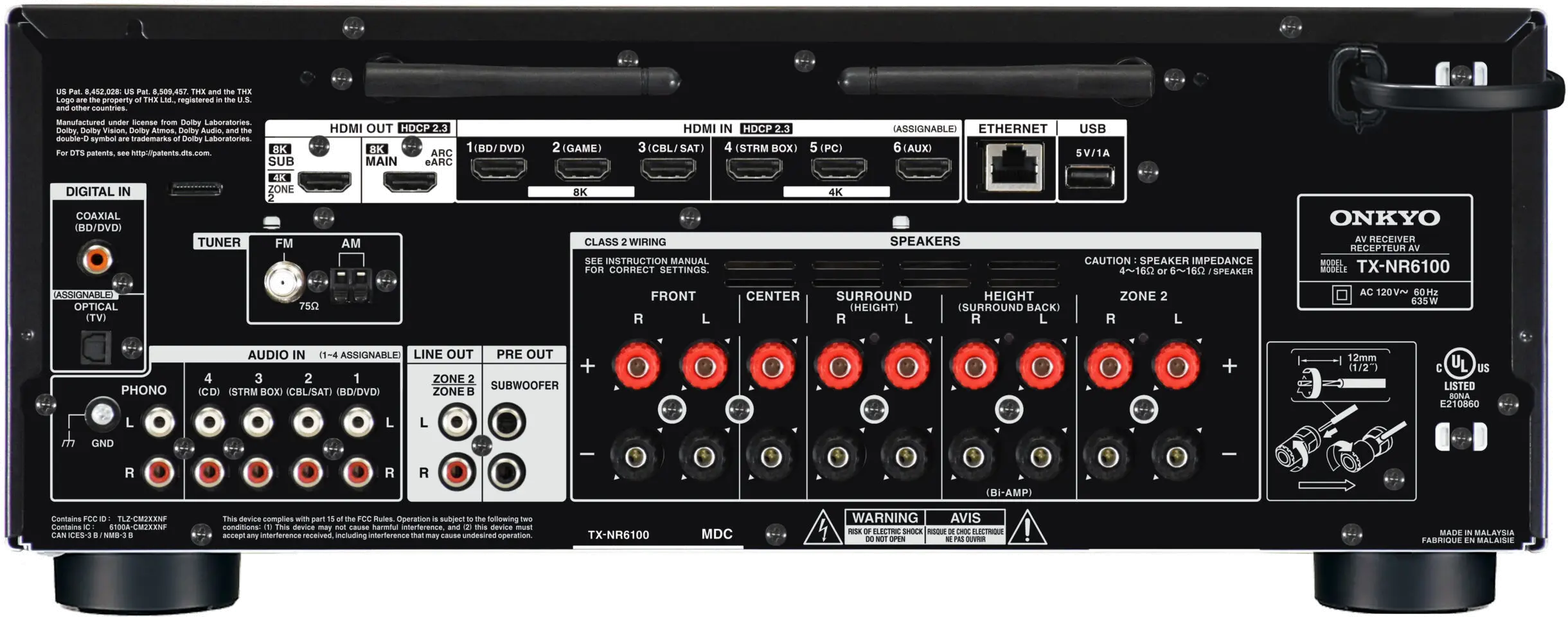 ONKYO TX-NR6100 Onkyo TX-NR6100 7.2-Channel THX Certified AV Receiver-4