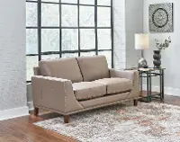 Sonoma Taupe Leather Loveseat