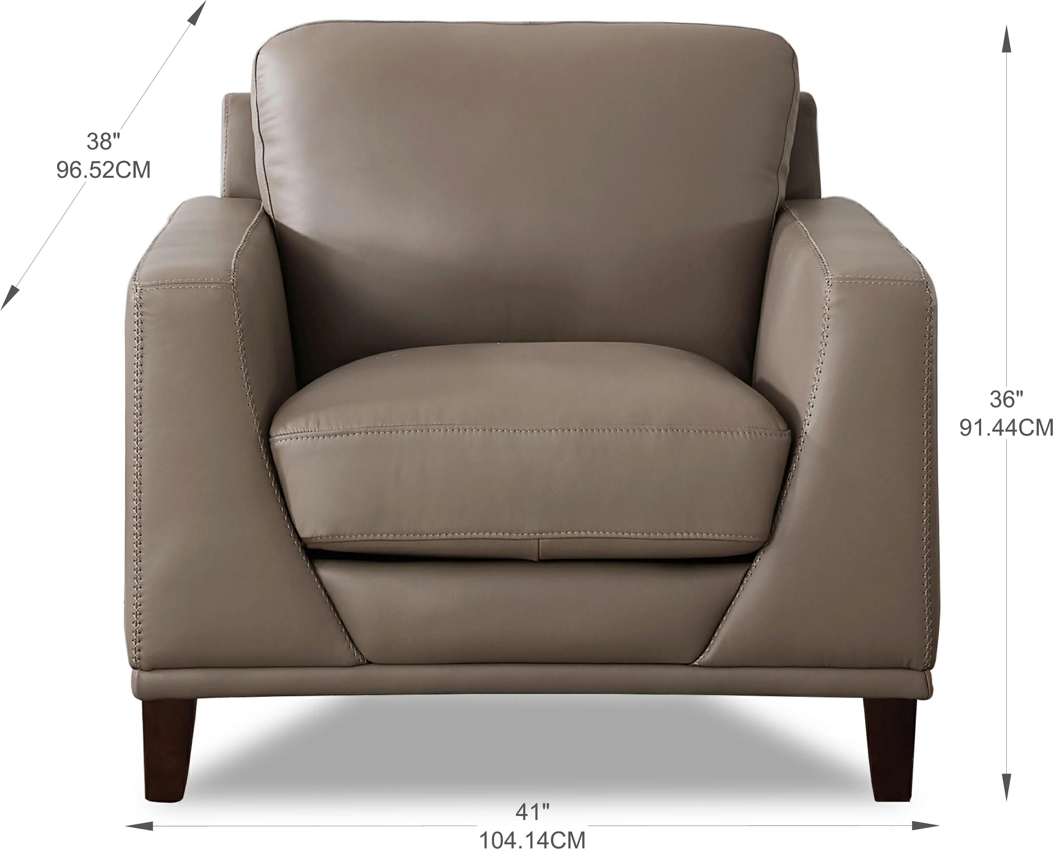Sonoma Taupe Leather Chair-3